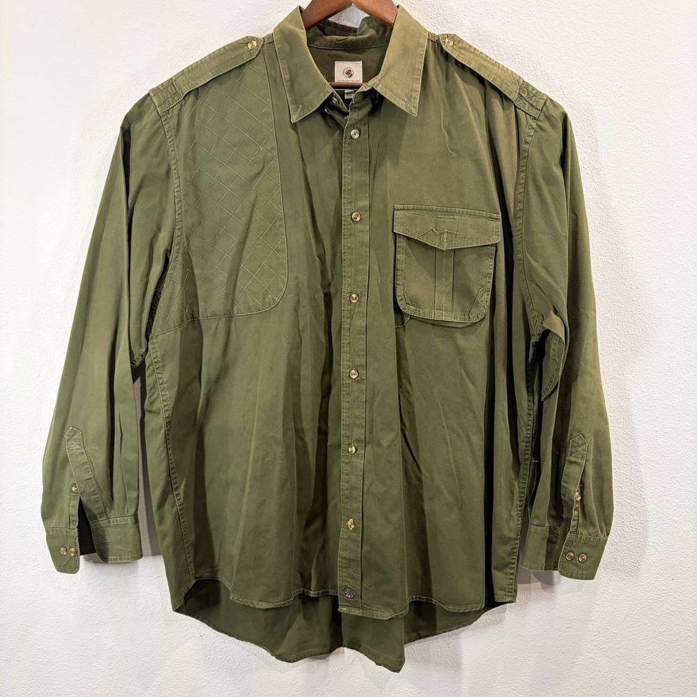 Southern Proper Shirt Mens Shooting Sport Safari Size 2XL Button Front Green